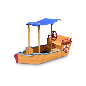 Drevené pieskovisko - tvar loď