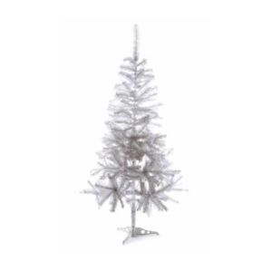 Stromček vianočný umelý biely s trblietavým efektom - 150 cm