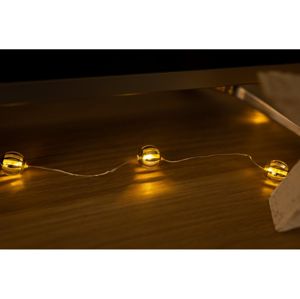 Svietiaca struna 20 LED - zlaté guličky